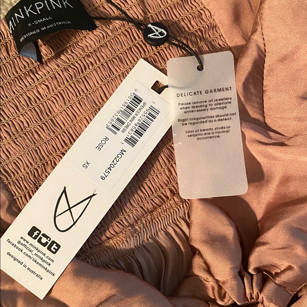 Mink pink NWT Spencer rose XS mini dress - Picture 7 of 8